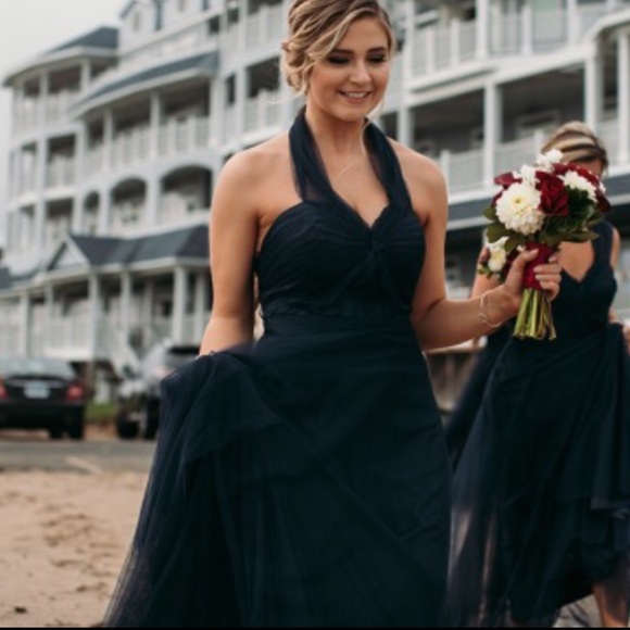 Allure Bridal Bridesmaid Navy Gown - Picture 1 of 7